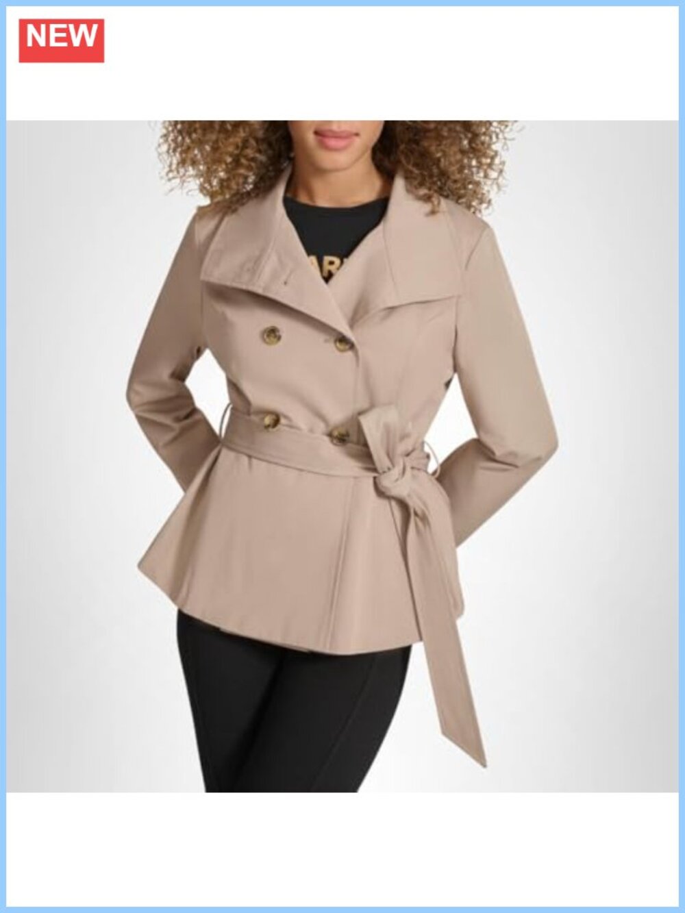 Long Sleeve Funnel Collar Belted Peplum Trench Coat